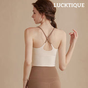 Thin Strap Criss Cross Back Support Tank Tops