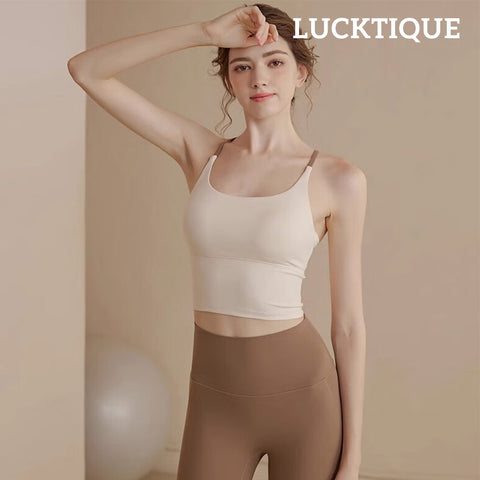 Thin Strap Criss Cross Back Support Tank Tops